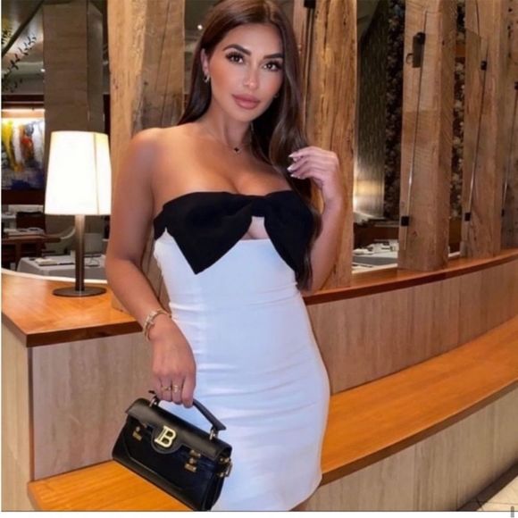 ZARA NEW WOMAN SHORT DRESS TIE DETAIL BOW OFF SHOULDER WHITE 7887/707/250/014 - Picture 10 of 15